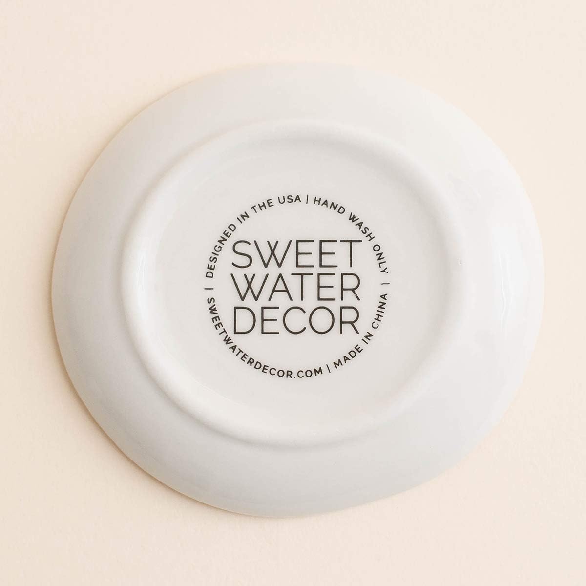 Sweet Water Decor Jewelry Dish Tray | Great for His and Her Engagement Engaged Ring Dish Holder Bride Ring Holder Gold Ceramic Trinket Tray Wedding Accessories (Mrs): Home Improvement
