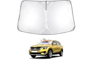 T TGBROS Windshield Sun Shade Custom Fit for 2021-2023 2024 2025 Kia Seltos Accessories Foldable Sun Shield Reflective Polyester Sun Visor Cover Block Heat and Sun Protection
