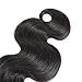 ISEE Hair 8A Unprocessed Brazilian Virgin Body Wave Human Hair 3 Bundles 100% Unprocessed Human Hair Extensions Natural Black (20