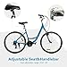 Murtisol Aluminum Comfort Bike 26” Commuter Bike Mountain Bike Hybrid Bike for Men & Women 21 Speeds Derailleur, Front & Seat Suspension, Adjustable Seat & Handlebar,Bluethumb 4
