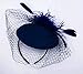 Cizoe Fascinators Hats 20s 50s Hat Pillbox Hat Cocktail Tea Party Headwear with Veil for Girls and Women(B-navy)