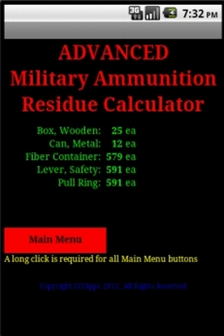 Advanced Military Ammunition Residue Calculator