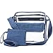Clear Stadium Bag with Denim Trim | NFL NCAA PGA NASCAR Approved 10 x 10 x 5 Crossbody Messenger with Adjustable Shoulder Strap | Dakbee Original with Zippered Pockets| Bonus Denim Privacy Clutch
