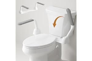 Toilet Safety Rails for Seniors, Super Heavy Duty Handicap Toilet Rails with Foldable Handles