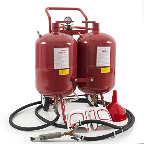 100lb Dual Media Tank Sand Blaster Baking Soda Blasting Abrasive