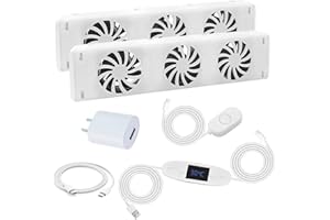 Smart Radiator Fan Heater with 3 Fans Quiet 20dB Operation Thermostat Control ROHS Certified for Radiators 50cm+ Improves Hea