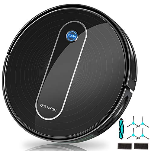 Robot-Vacuum-DEENKEE-1500Pa-Super-Suction-90-Min-Running-Time-42-Cleaning-Modes-Quiet-Self-Charging-DK600-Robotic-Vacuum-Cleaner-Ideal-for-Pet-Hair-Hard-Floors-Carpets