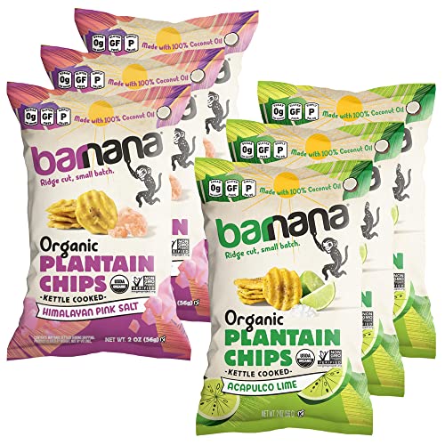 Barnana Organic Plantain Chips, Acapulco Lime, Healthy Snack Made