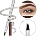 Tatbrow Microblade Pen - KASI Waterproof Long Lasting Microblading Eyebrow Tattoo Pen, Smudgeproof Liquid Eyebrow Pencil with a Micro-Fork Tip Applicator for Natural Hair-Like Defined Brows - Brown
