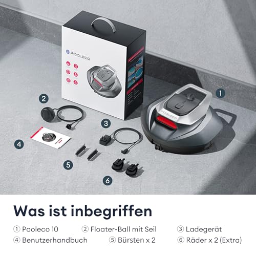 Ultenic Pooleco 10 Pool Robots, Pool Robot Battery with Dual Motors, 90 Min Running Time, 80 m² Cleaning Area, Automatic Parking, Suitable for Various Swimming Pools