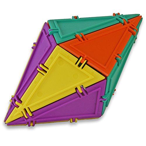 Geometiles 3D Building Set for Learning Math, Includes Online Activity Books,32-pc, Made in USA (Triangle/Rectangle/Square)