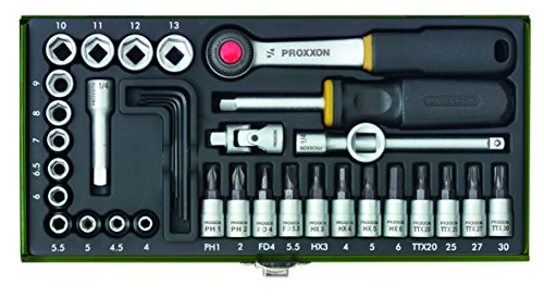 Proxxon 23080 36 piece socket set with 1/4 inch square drive