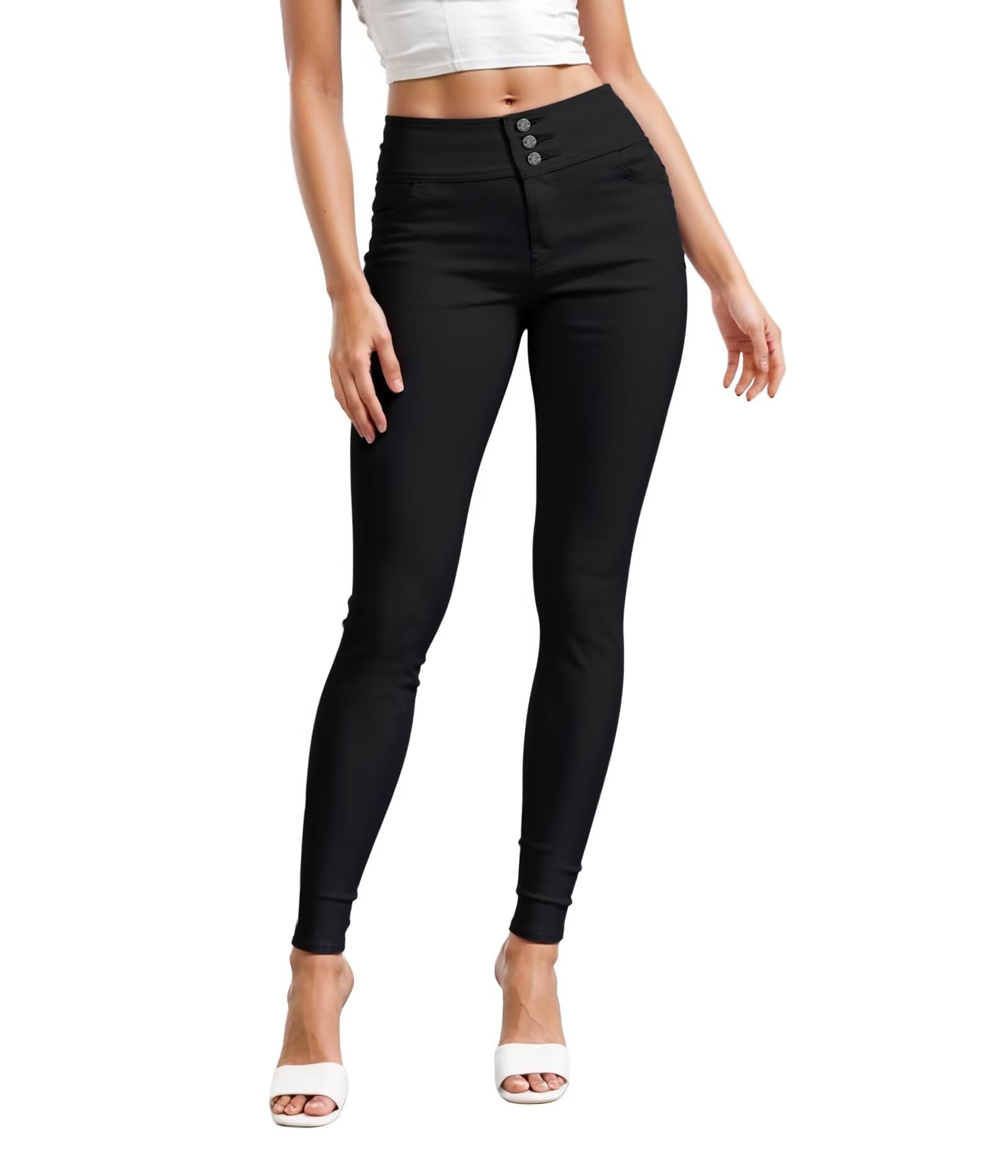 Photo 1 of Hybrid & Company Women's Butt Lift Skinny High Waisted V3 Super Comfy Stretch Denim Pants P45074SKX Black 18