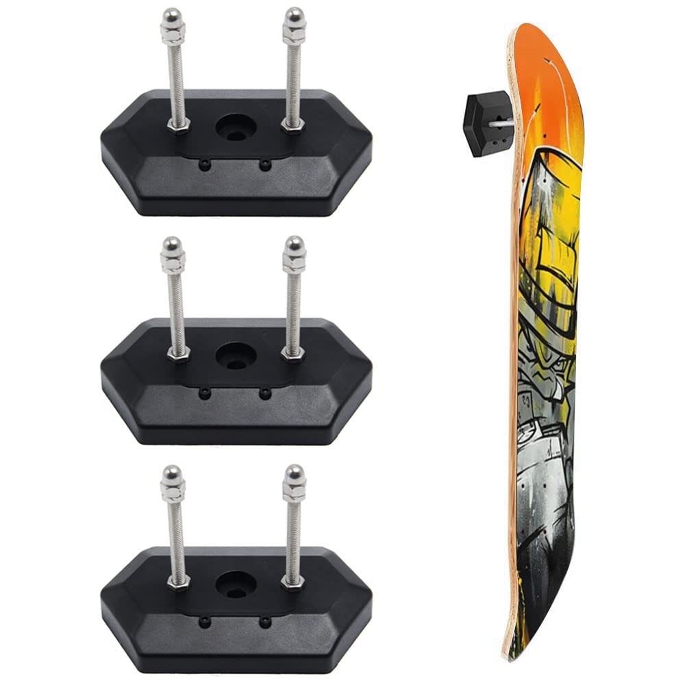 Rebanky 3 Pcs Skateboard Wall Mount Skateboard Deck Wall Mount Skateboard Display Hanger Vertical and Horizontal for Skateboard Deck Display Storage