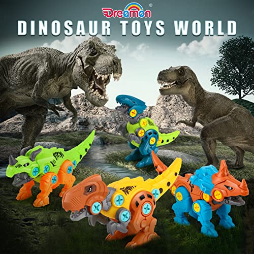 Dreamon Dinosaurs for Children 3 4 5 6 7 8 Years Old Dinosaur Toy with Box Storage Box Electric Drill Construction Toys Puzzle Gift for Boys Girls