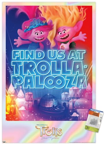 Trolls: Band Together - Viva and Poppy at Trolla-Palooza Wall Poster with Pushp…