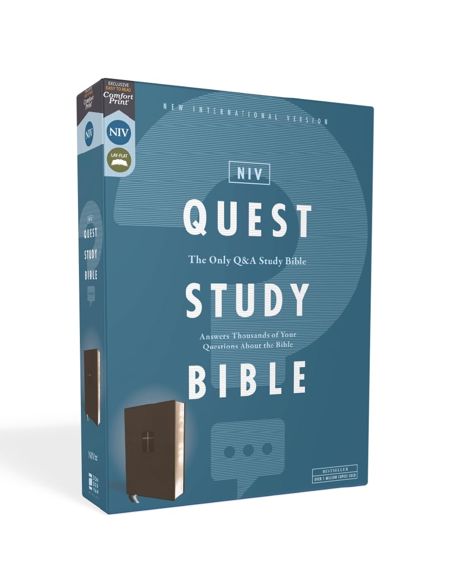NIV, Quest Study Bible, Leathersoft, Black, Comfort Print: The Only Q and A Study Bible