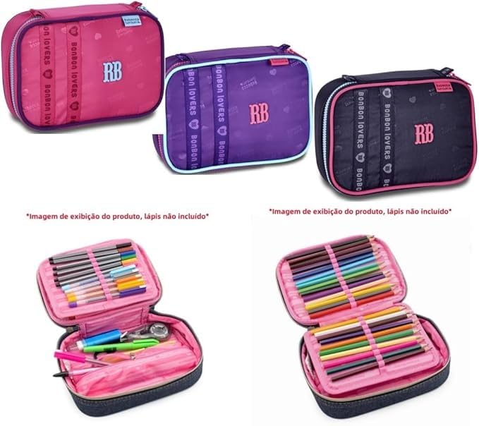 Kit Mochila de Costas Com Bolsinha Rebecca Bonbon Original Lancheira Térmica Estojo