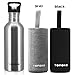 34 Oz Single Wall Uninsulated Steel Water Bottle (Not Thermoses) Stainless Steel Water Bottle Sports Bottle Survival Bottle Spout Straw Lid & Bite Vale Lid with Nylon Sleeve (Straw Top)