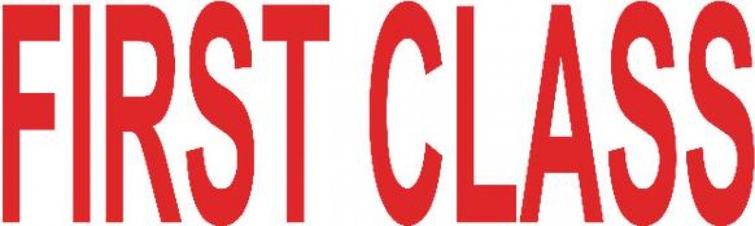 Colop"First Class" Green Line Word Stamp - Red,38 x 14mm