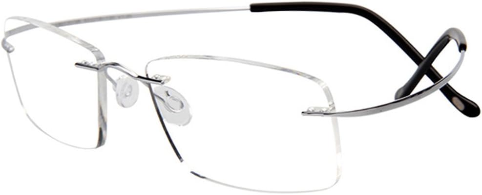 3 g Frame Only, Titanium Rimless Reading Glasses Readers Gunmetal