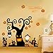 Looching Large Halloween Night Letter Horrific Pumpkins Ghost Tree Vinyl Wall Stickers Wonderful Decoration For Kids Rooms Living Room Nursery Window Halloween Party