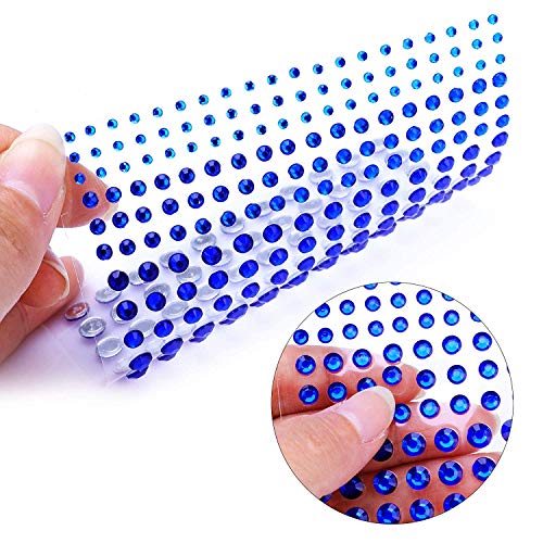 Phogary Self-Adhesive Rhinestone Sticker 3375 Pieces Crystal in 5 Size 15 Colors Bling Craft Jewels Gem Stickers for Crafts, Body, DIY Nails, Festival, Carnival, Makeup