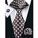 Barry.Wang New Classic Brown Polka Dot Tie Set