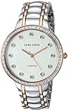 Anne Klein Women's AK/2781SVRT Diamond-Accented Silver-Tone and Rose Gold-Tone Bracelet Watch