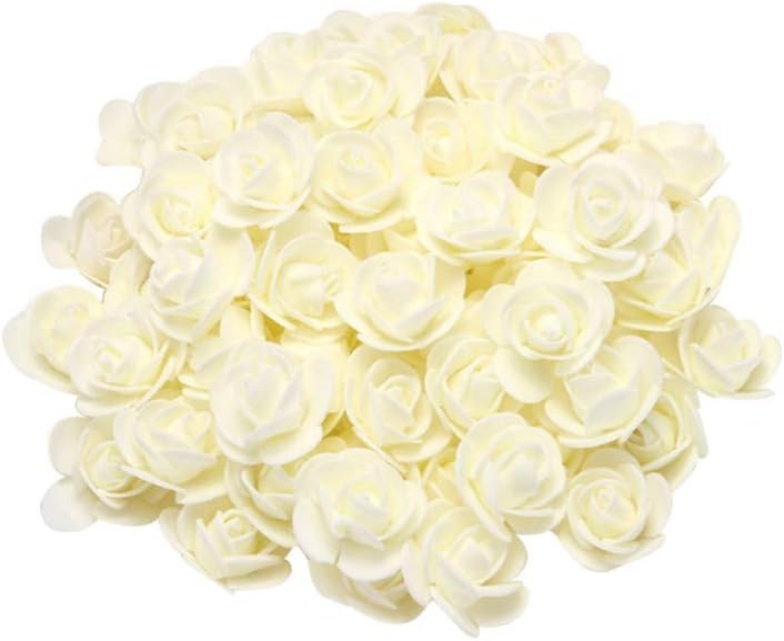 Artificial Foam Flower,100Pcs/200Pcs Fake Roses Flowers Heads in Bulk Wholesale Handmade for Wedding Decoration Valentine's Day