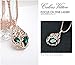Calors Vitton Rose Gold Plated Flower Water Drop Crystal Long Sweater Chain Pendant Necklace green 8