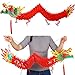 Bememo 3D Chinese New Year Dragon Garland Hanging Decoration (2 Pieces, 4.92 Feet with Lantern)