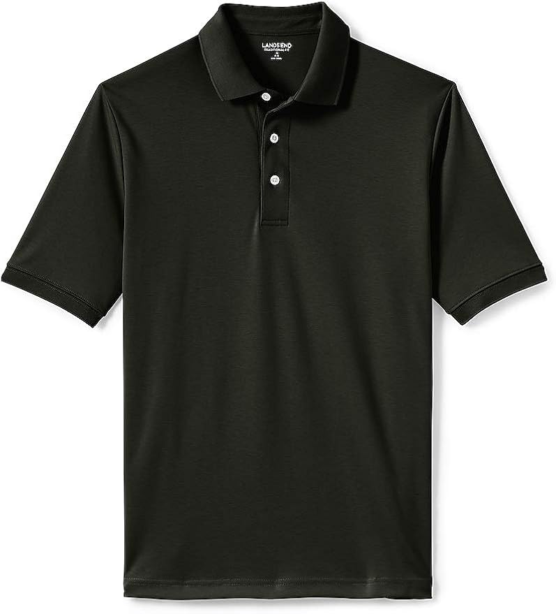 Lands' End Men's Supima Polo Shirt, M, Deep Herb Green at Amazon Men’s