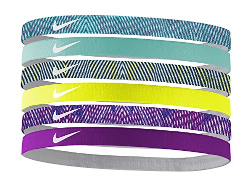Women's Nike Printed Headbands Assorted 6 PK Blustery/Aqua/Blue Size One Size