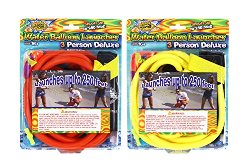 Water Sports 3-Person Water Balloon Launcher Sling Shot Kit (Color May Vary), Deluxe
