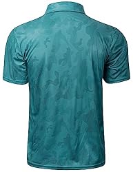 LE VONFORT Mens Quick Dry Camo Pattern Polo Shirts
