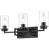 Golden Lighting 6070-BA3 BLK Three Light Bath Vanity, Black