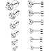 Sumind 6 Pairs 18G Stainless Steel Cubic Zirconia Studs Earrings Cartilage Ear Helix Tragus Barbell Piercings, 6 Size