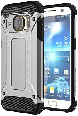 donkeyphone 599371031 – \ \ u00ae – Hard Case Cover Hybrid Silver Balistica Dise \ \ u00 °F1o Tactico Armor High Resistance Samsung Galaxy S7 g930 °F – Metal Effect Silver