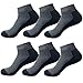 Mens Running Socks - Mens Ankle Socks Size 10-13 - Athletic Workout Socks for Men 6-pack (Black/Grey, 10-13)