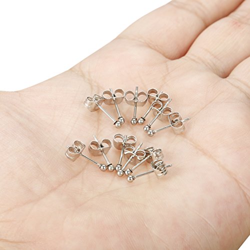 5 ORAZIO+Pairs+Stainless+Earrings+Womens