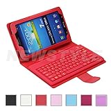 NEWSTYLE Detachable Wireless Bluetooth Keyboard & Protective Case For Samsung Galaxy Tab 3 7 inch Tablet P3200 P3210 T210 T211 (Red)