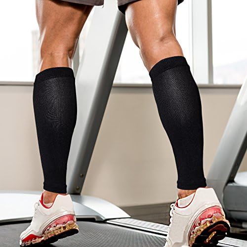 Albahealth A.M.P.S. CALF COMPRESSION SLEEVE – Leg compression socks for Men &amp; Women – Designed for Running, Shin Splints, Improved Circulation, Medical Recovery, 1 Pair (Medium, Black)