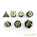Bescon Ancient Brass Solid Metal Polyhedral D&D Dice Set of 7 Antique Copper Metal RPG Role Playing Game Dice 7pcs Set