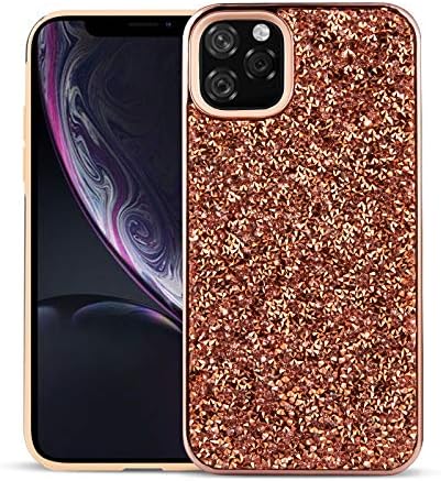 XapaCase for iPhone 11 Pro Max [6.5-inch] 2in1 3D Crystal Rhinestone Protective Case (Rose Gold)
