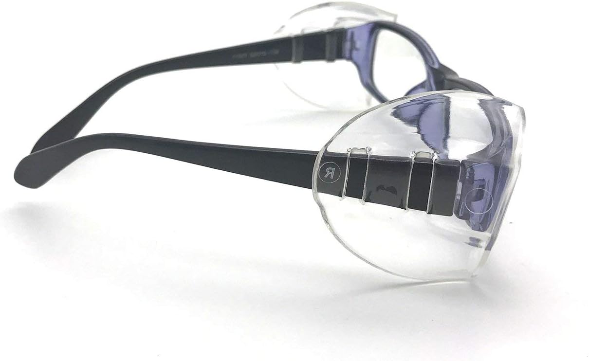 Single hole MBODM 2 Pairs Safety Eye Glasses Side Shields Slip On Clear