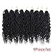 18inch 9 piece/lot Lightweight Kinky Curly Senegal Twist Goddess Crochet Hair Synthetic Hair Extension Wavy Senegalese Twist Hair Crochet Braids(#1B)