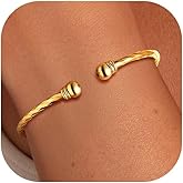 U7 Unisex Simple Cuff Bracelet 18K Real Gold Platinum Plated Fine Bracelets Fashion Jewelry Open Bangle Cuff Bracelets, Twisted or Heart Style