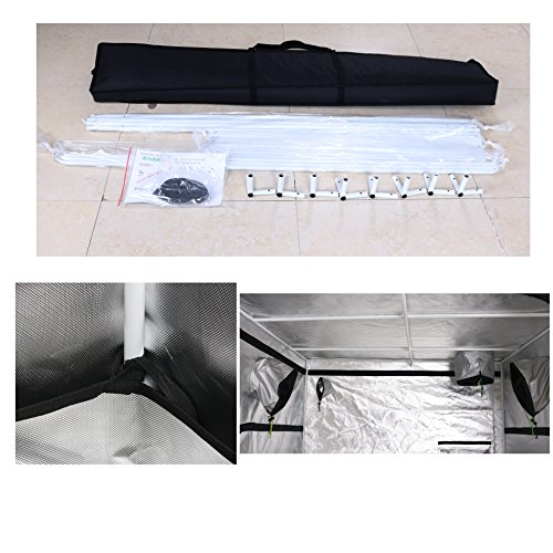 Zazzy Hydroponic Grow Tent, 60"x60"x78" Heavy Duty Dark Room Grow Tent
