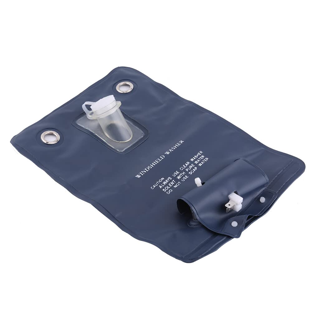 LASIEYO タンクバッグ 12V ウォッシャー タンク 汎用カンガルータイプ ウォッシャーバック 車検用